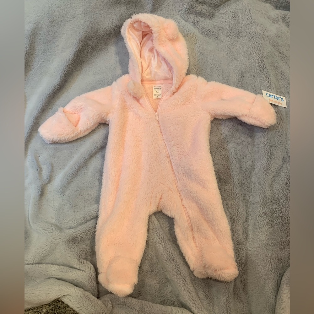Carter's Pink Footie One Piece with Hood
